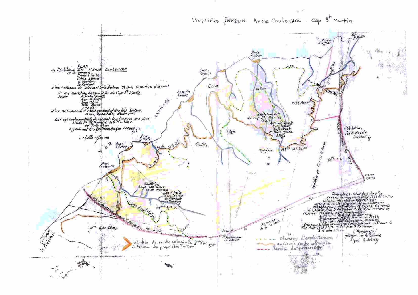 Plan de la propriété de Anse couleuvre